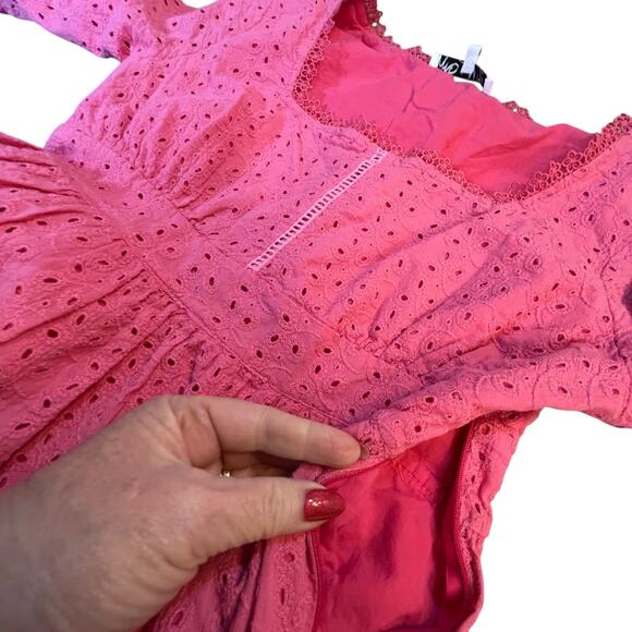Misha Leisure Pink Eyelet Dress - Size 10 - Picture 15 of 16